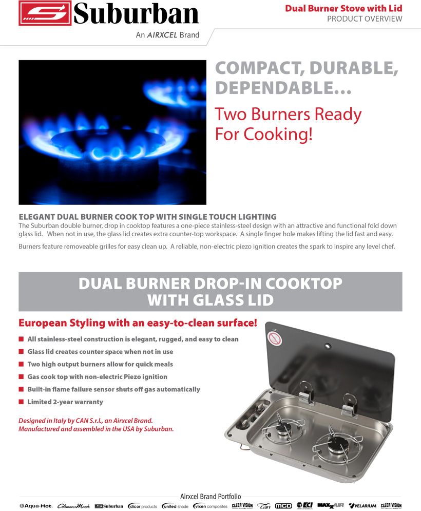 Dual Burner Stove with Lid The Airxcel Store Independent